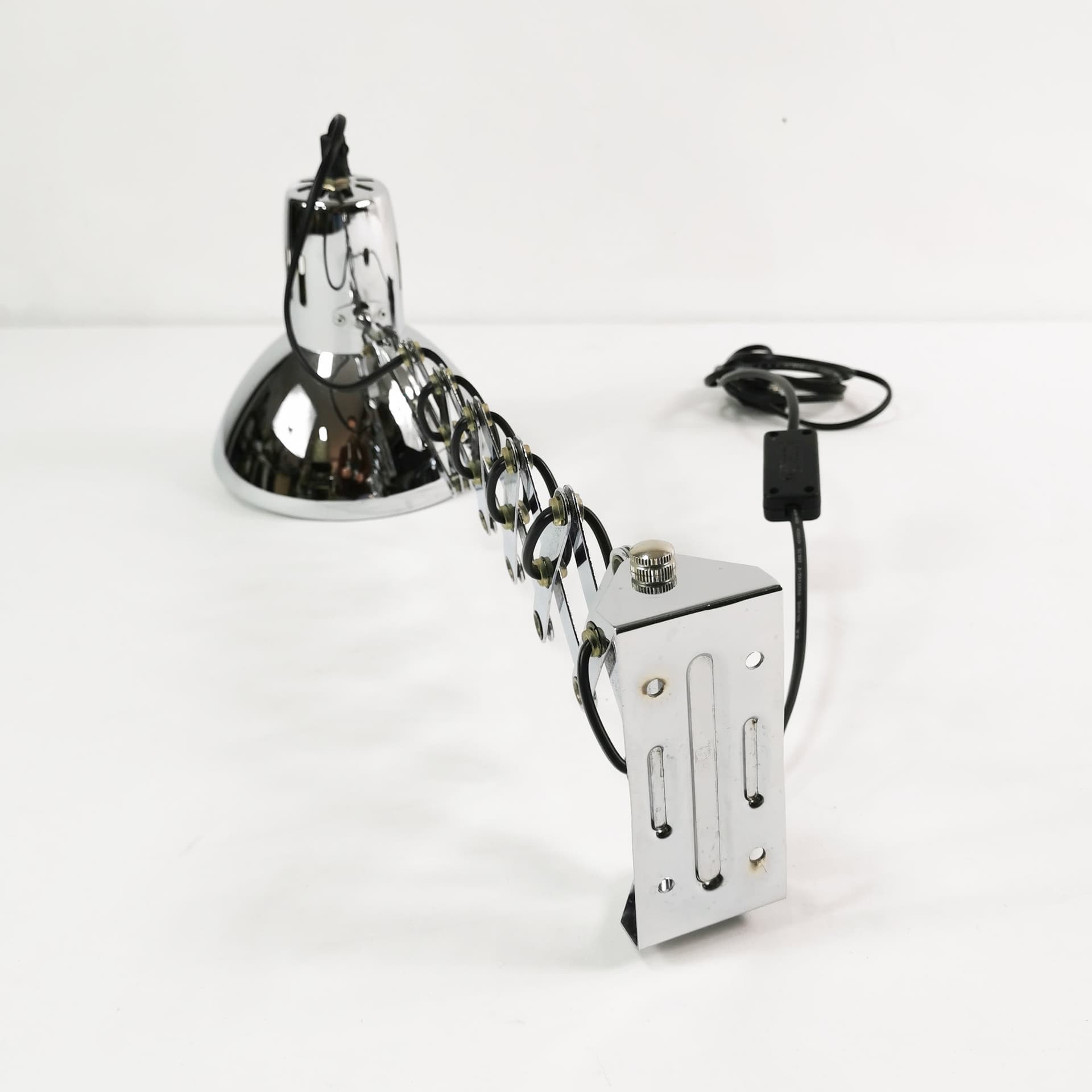Wall lamp, scissor, chrome silver, black metal, Ikea, Sweden, 1980s. - 358162