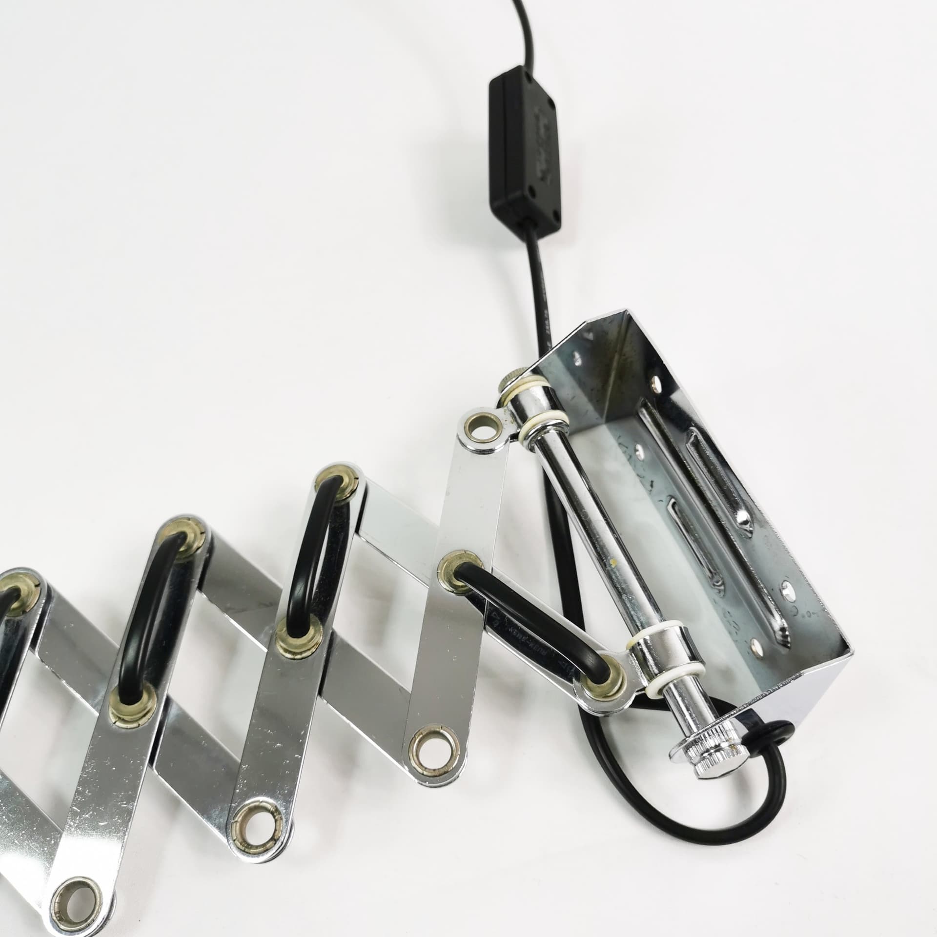 Wall lamp, scissor, chrome silver, black metal, Ikea, Sweden, 1980s. - 358161