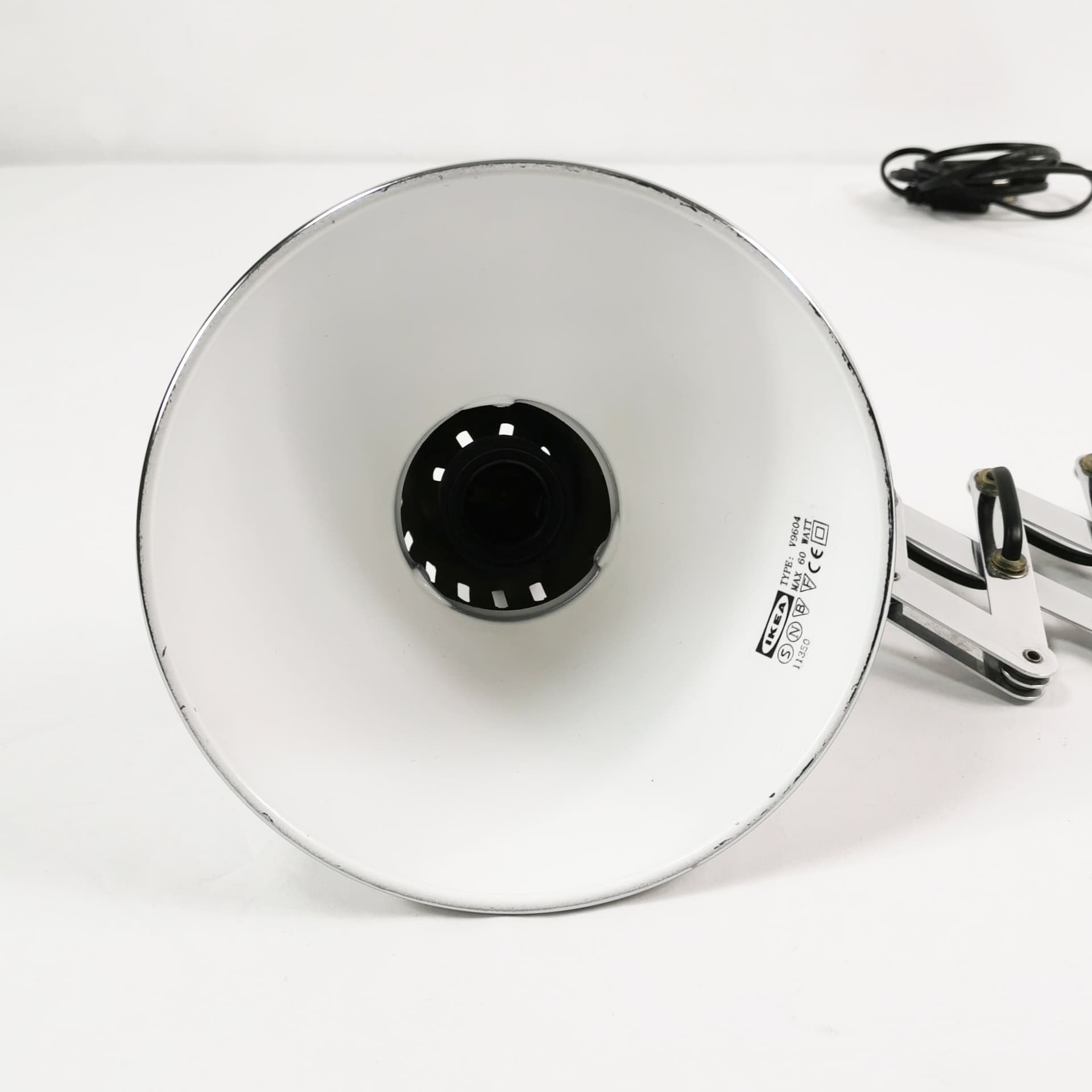 Wall lamp, scissor, chrome silver, black metal, Ikea, Sweden, 1980s. - 358160