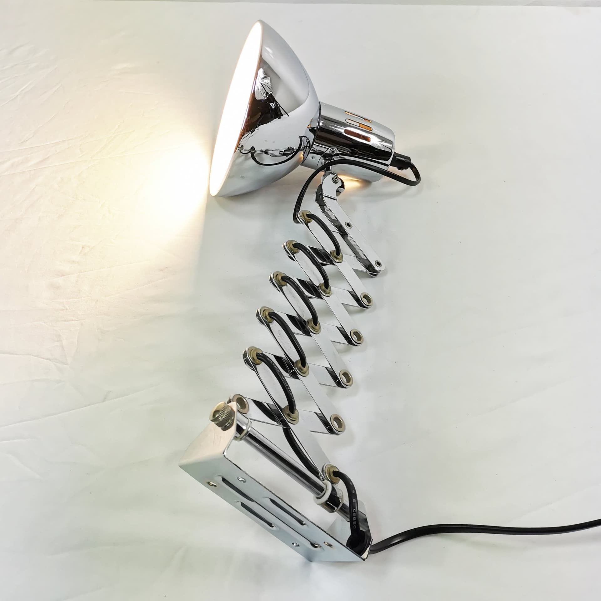 Wall lamp, scissor, chrome silver, black metal, Ikea, Sweden, 1980s. - 358163