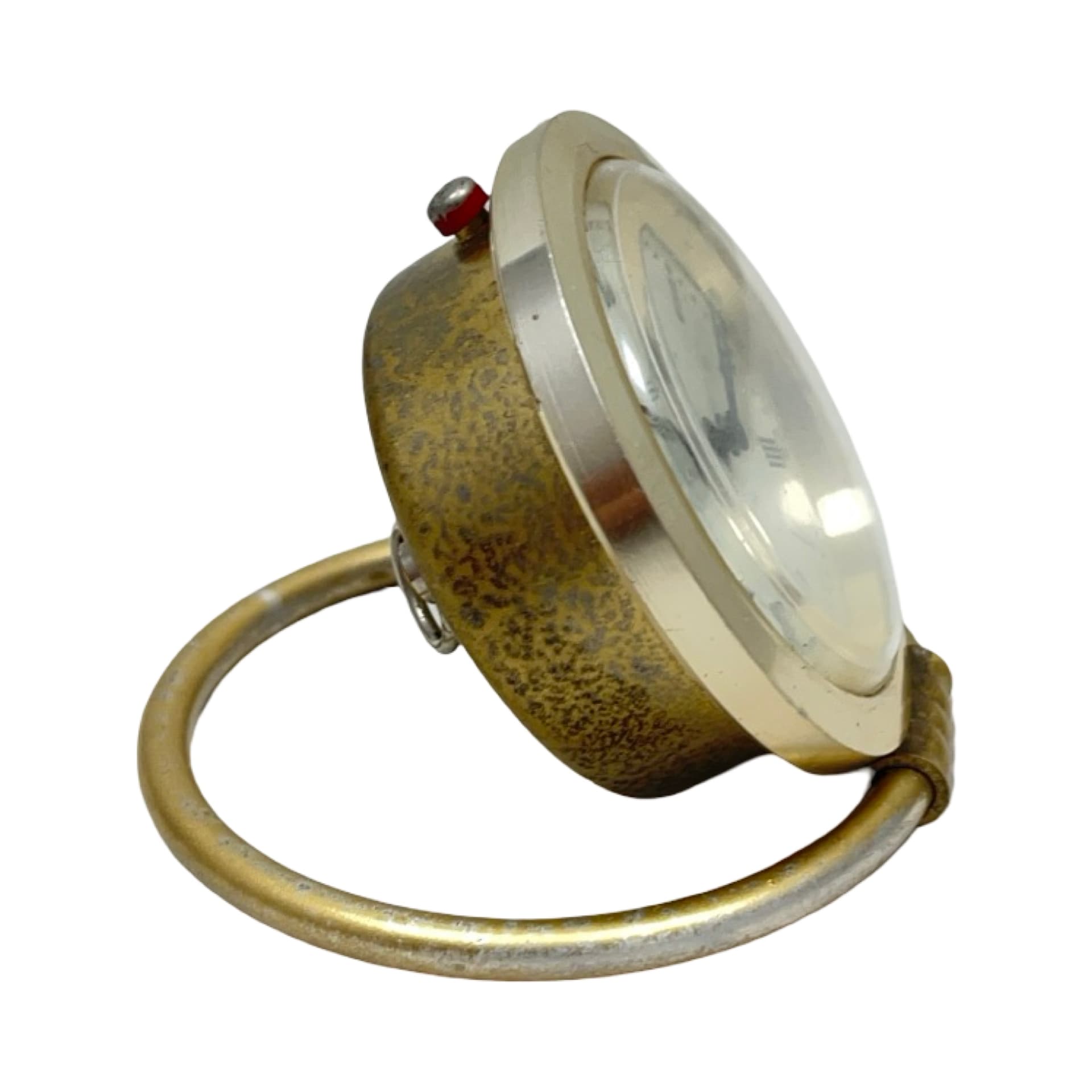 Budzik Slava 11 jewels, złoty mosiądz, chrom srebrny, ZSRR, lata 60. - 358174
