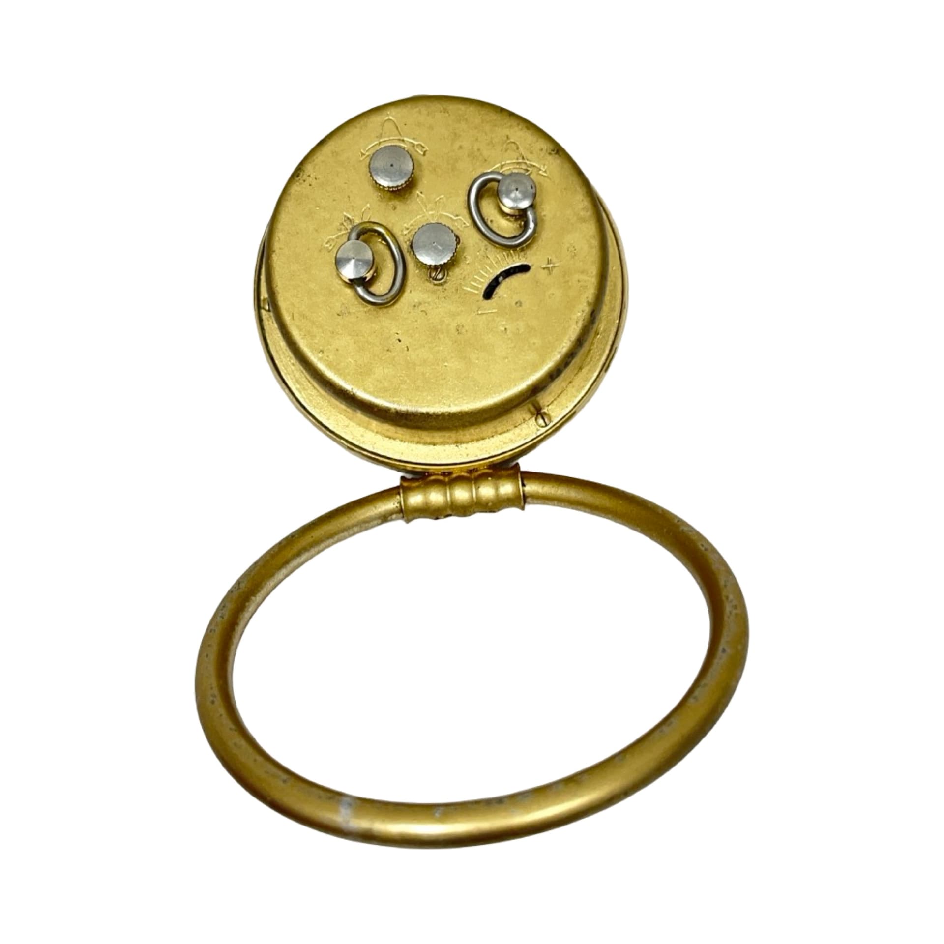 Budzik Slava 11 jewels, złoty mosiądz, chrom srebrny, ZSRR, lata 60. - 358171