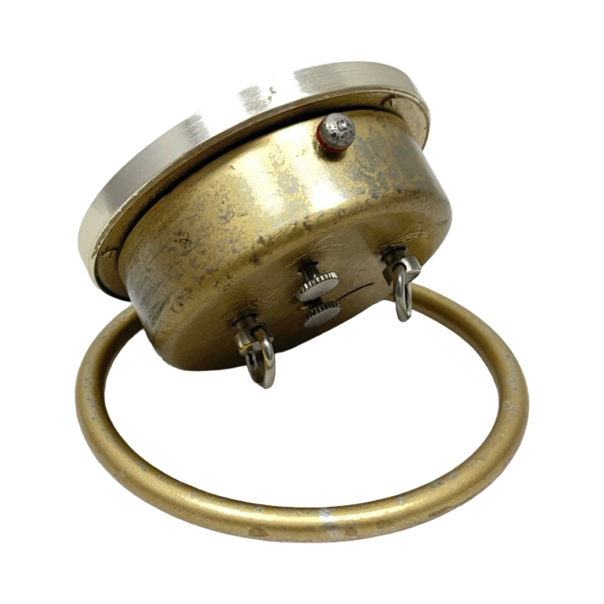 Budzik Slava 11 jewels, złoty mosiądz, chrom srebrny, ZSRR, lata 60. - 358172