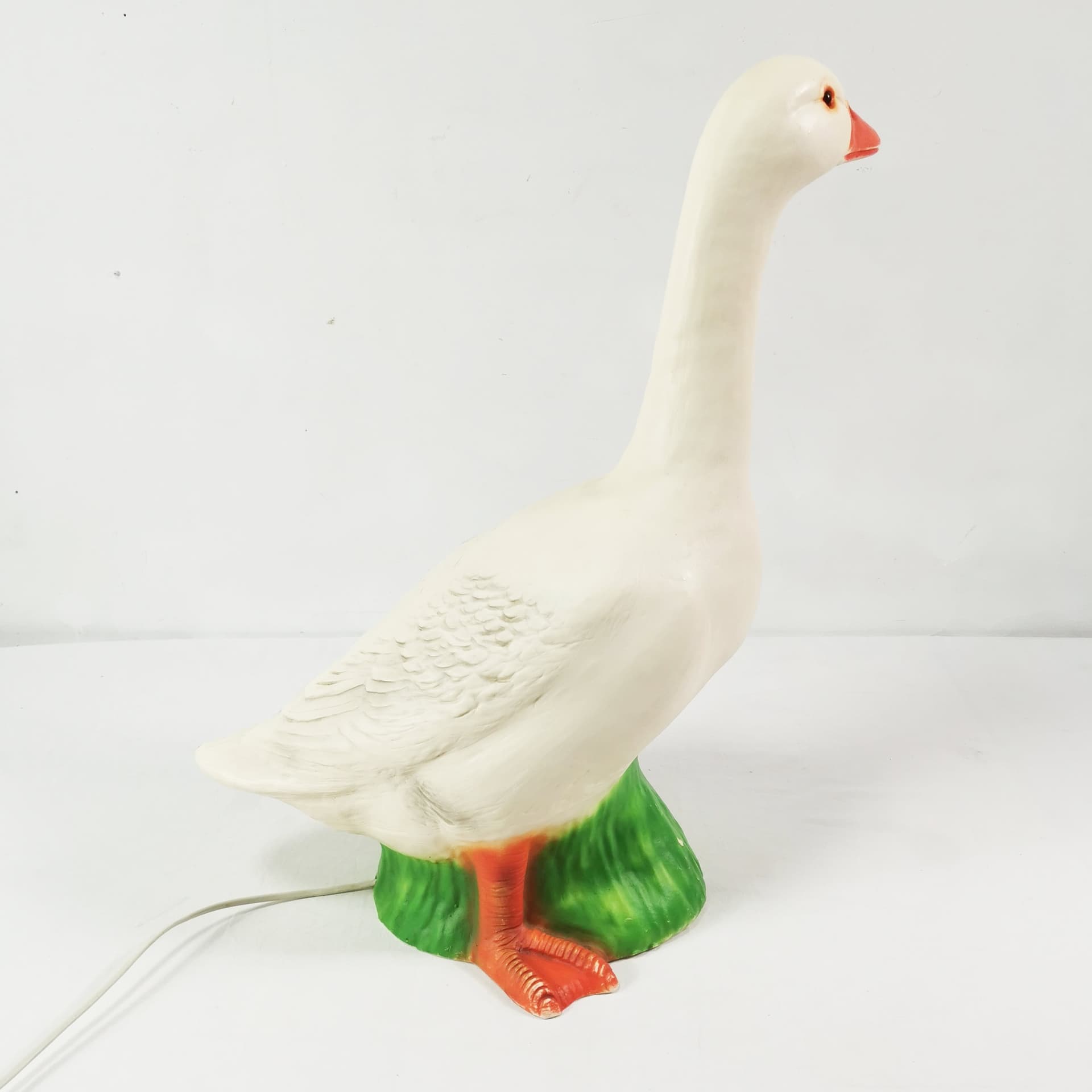 Lampa stołowa Pop Art, biały pomarańczowy zielony czerwony, plastik, Heico, Niemcy, lata 70. - 358205