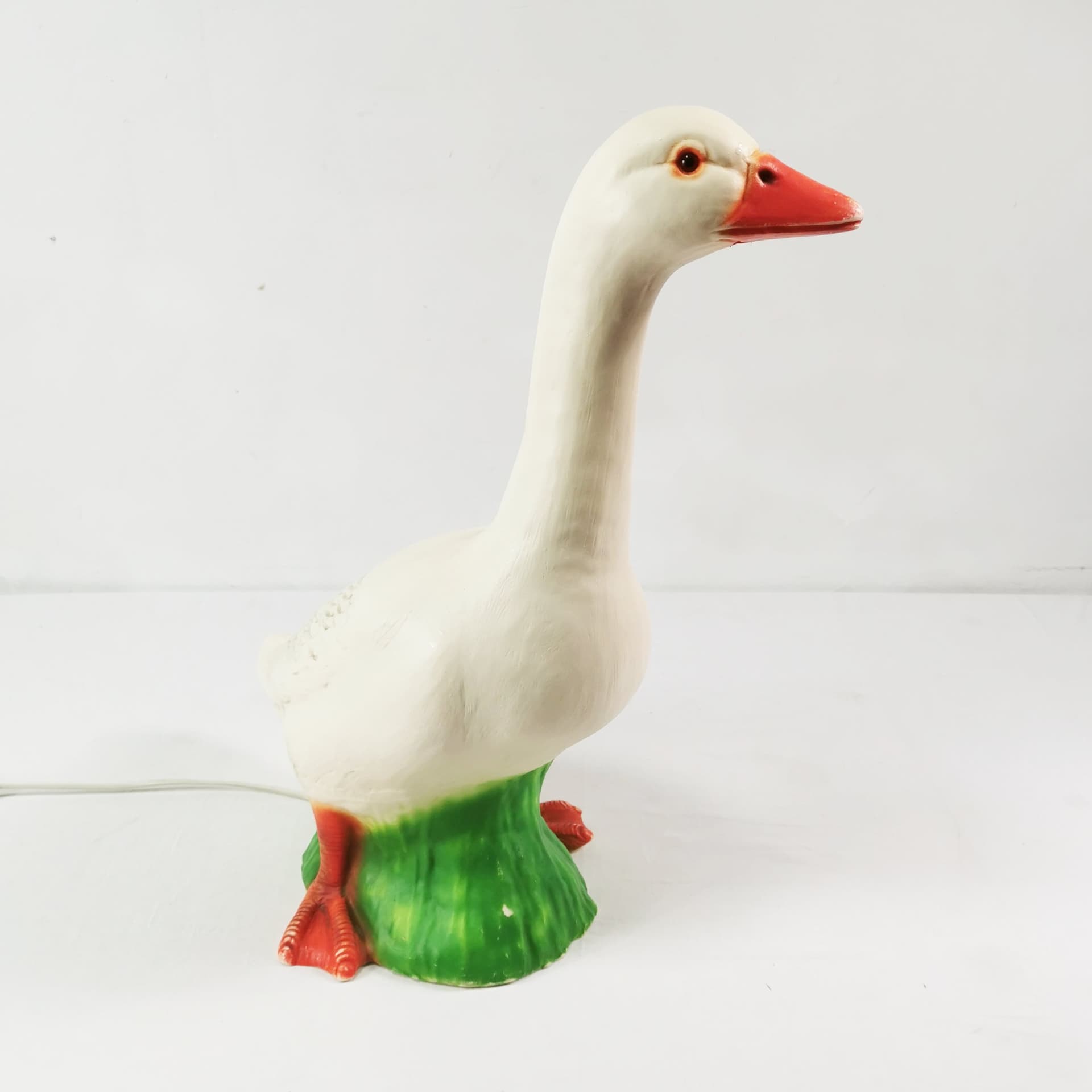 Lampa stołowa Pop Art, biały pomarańczowy zielony czerwony, plastik, Heico, Niemcy, lata 70. - 358206