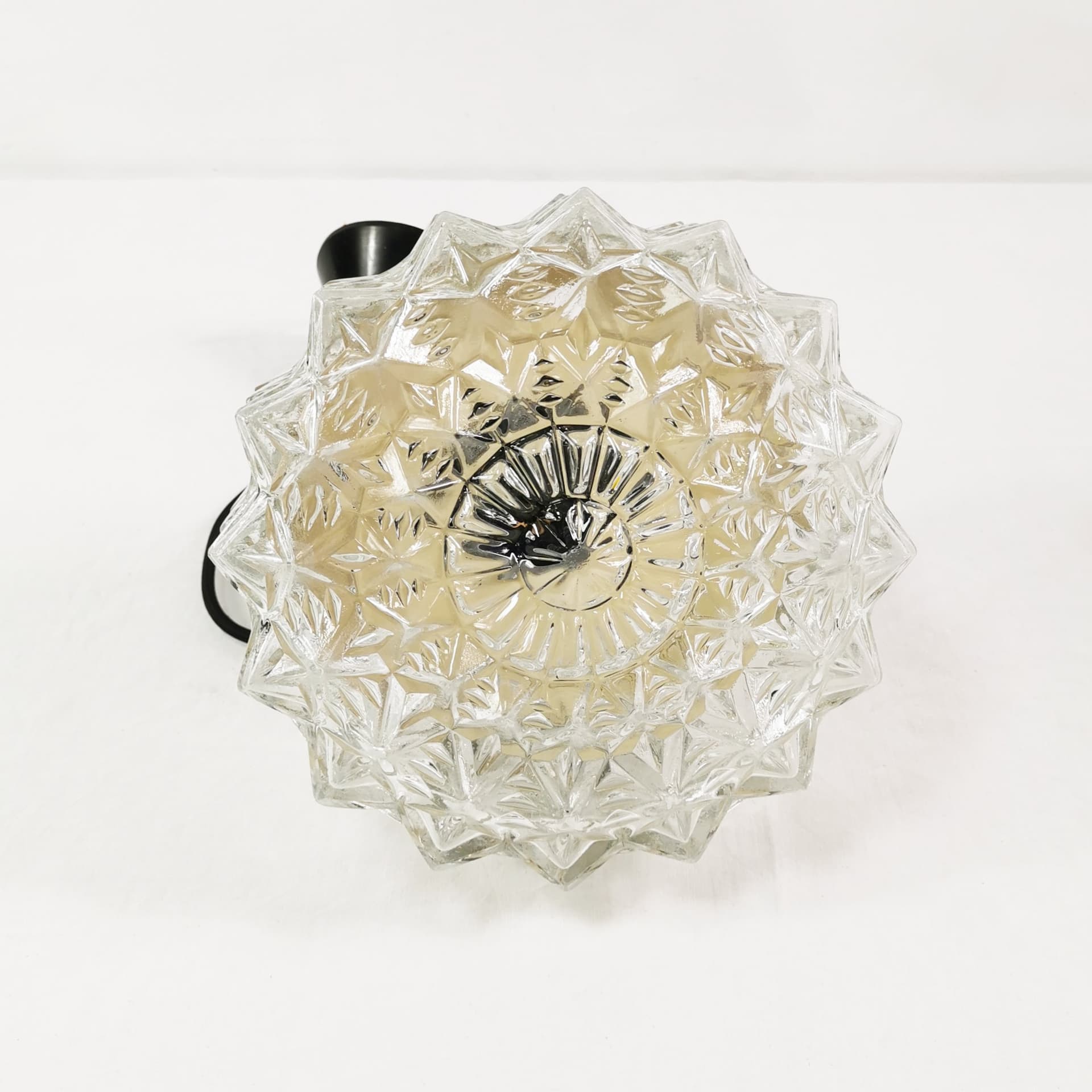 Lampa sufitowa Mid Century, metal srebrny, szkło transparentne, Raak Design, Holandia, lata 60. - 358228