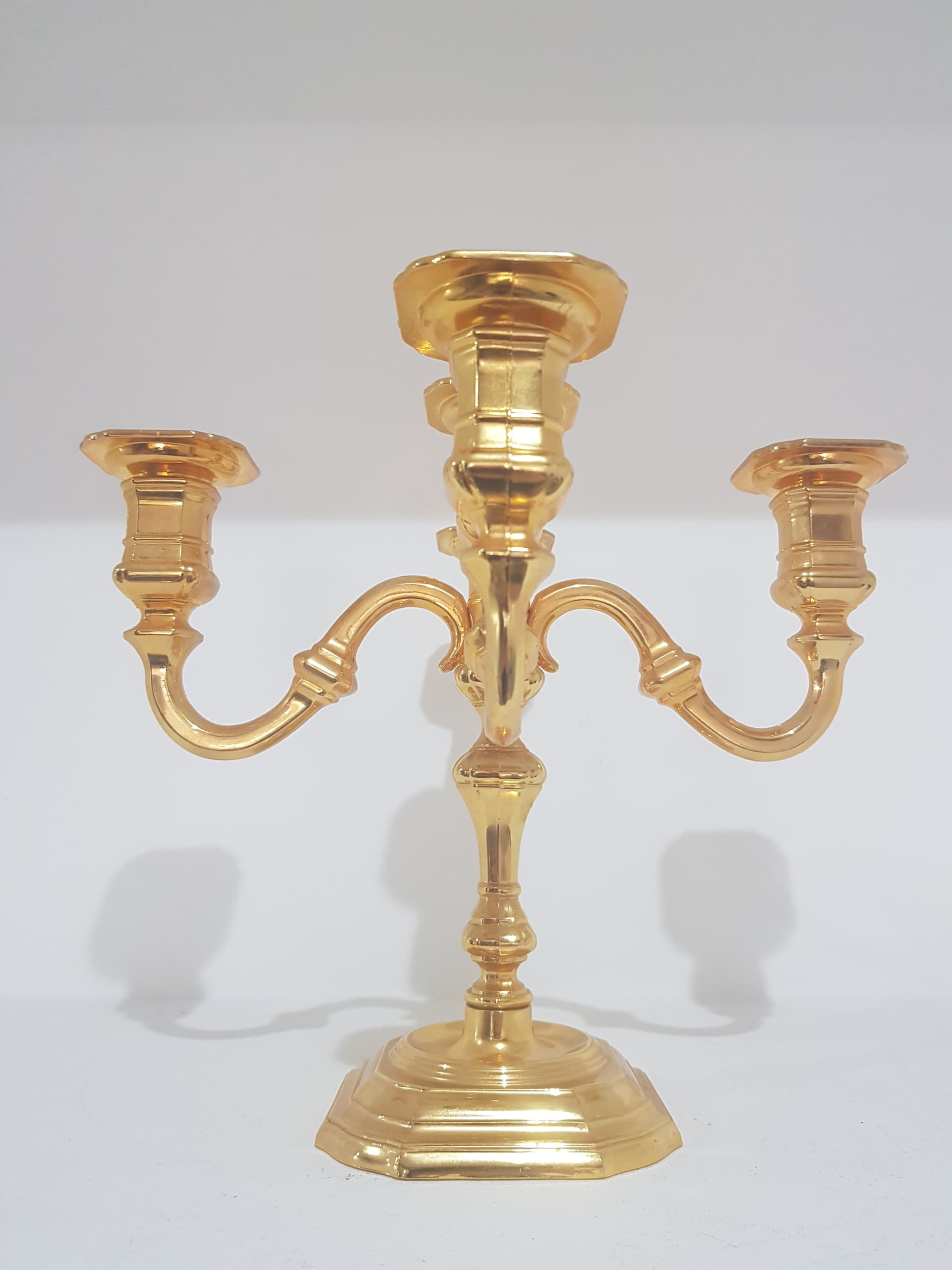 Five-arm candelabra, Hollywood Regency, gilt brass, BMF, Germany, 1960s - 358292