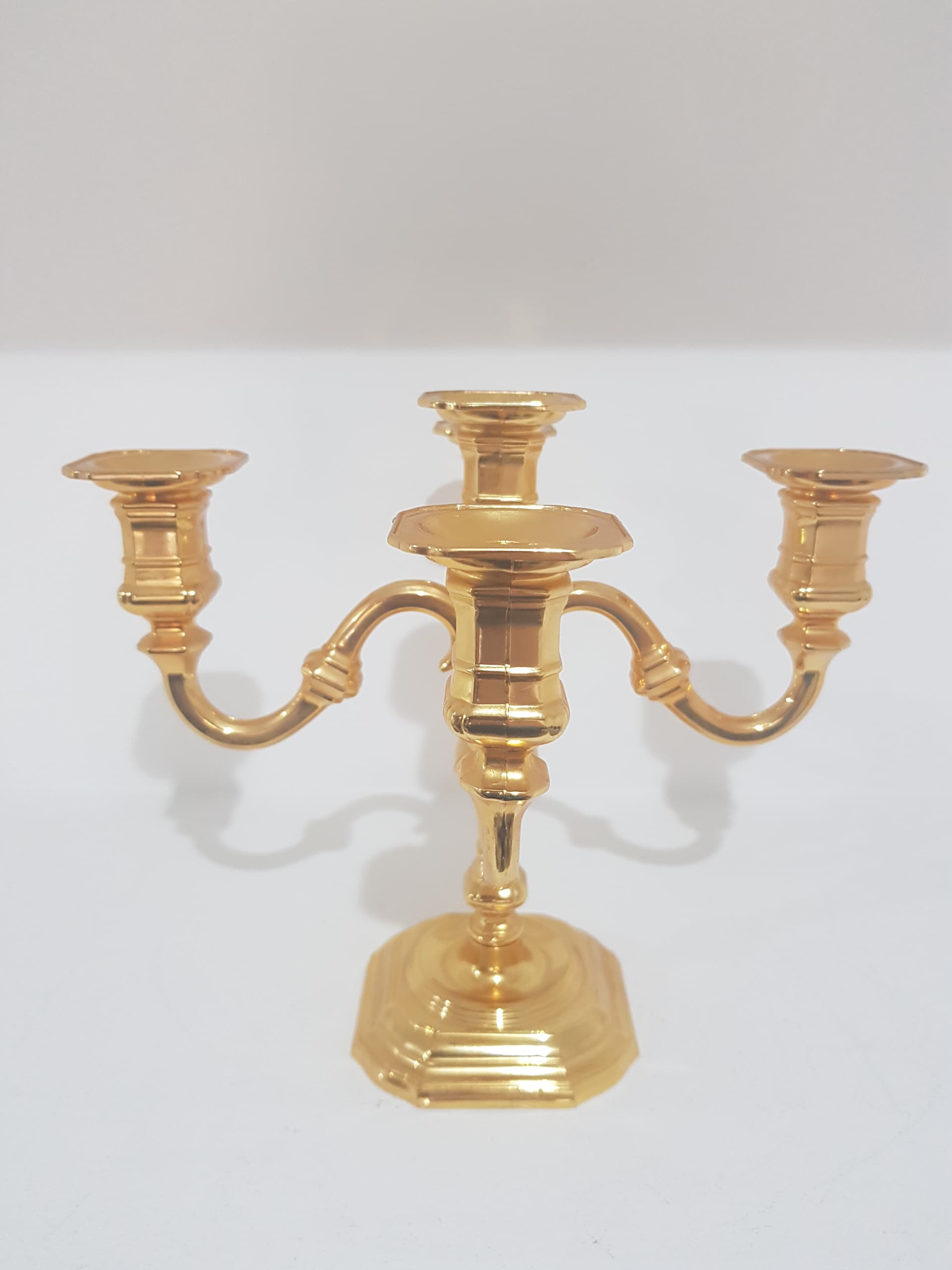 Five-arm candelabra, Hollywood Regency, gilt brass, BMF, Germany, 1960s - 358297
