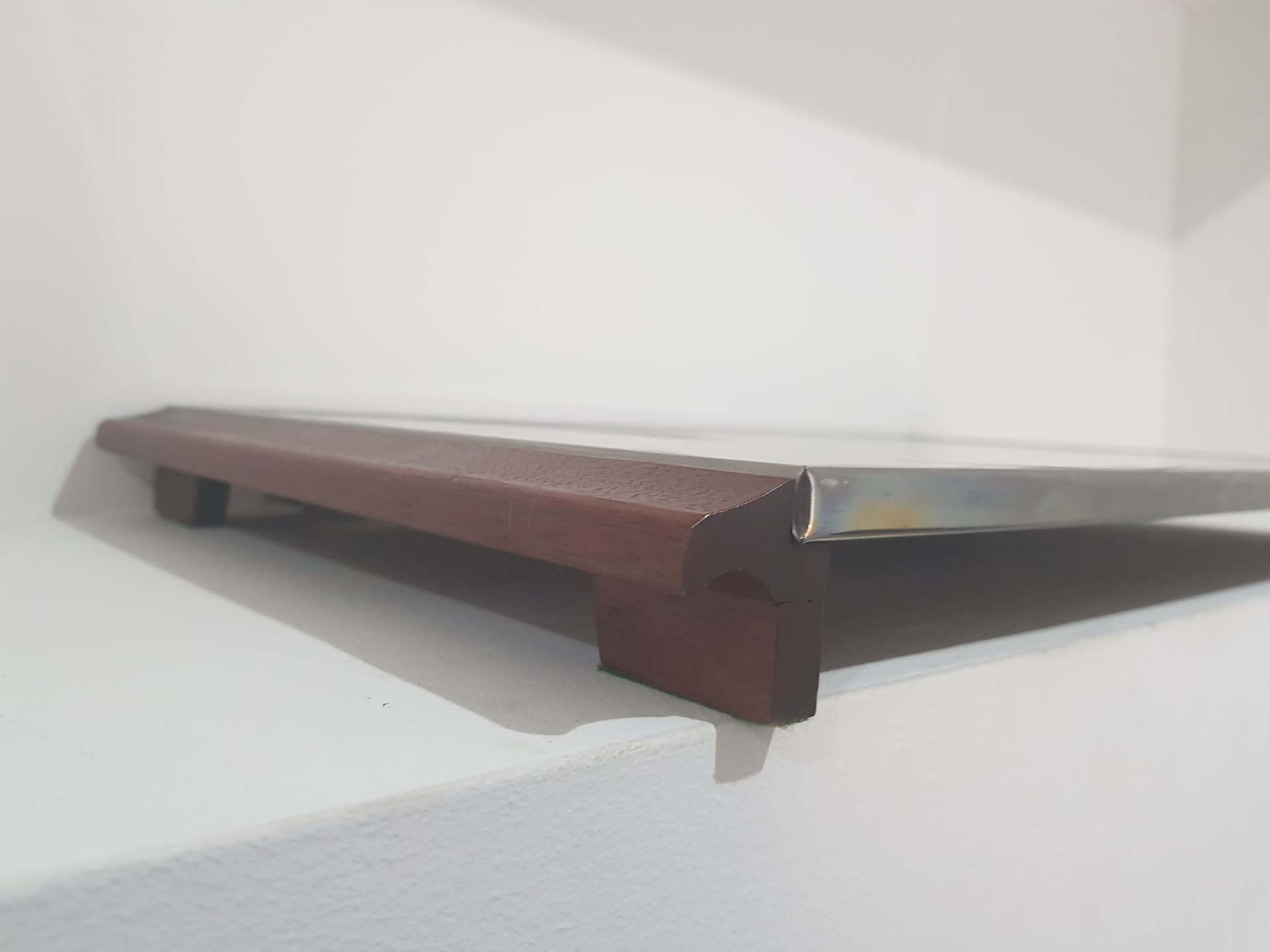Warming tray, brown wood, white ceramic, silver stainless steel, Germany, 1970s. - 358303