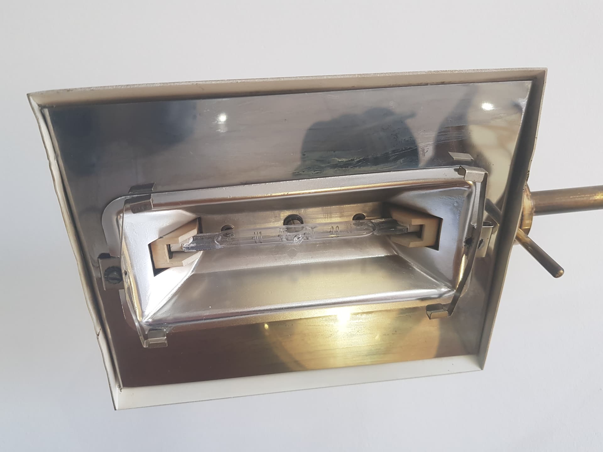 Lampa stołowa, mosiądz złoty, Austria, lata 70. - 358351