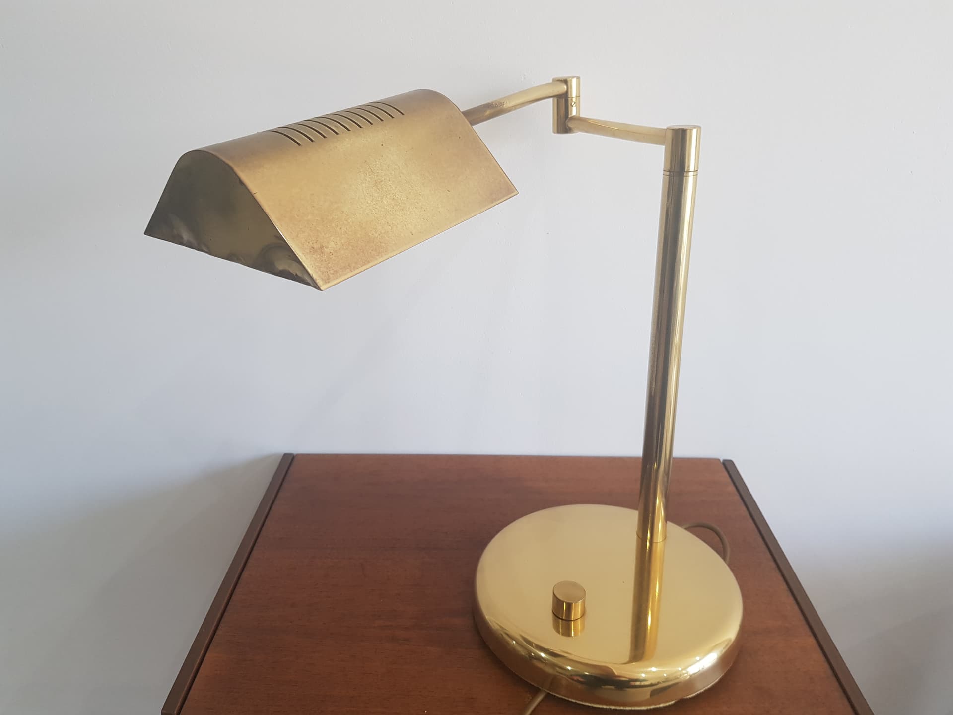 Lampa stołowa, mosiądz złoty, Austria, lata 70. - 358349