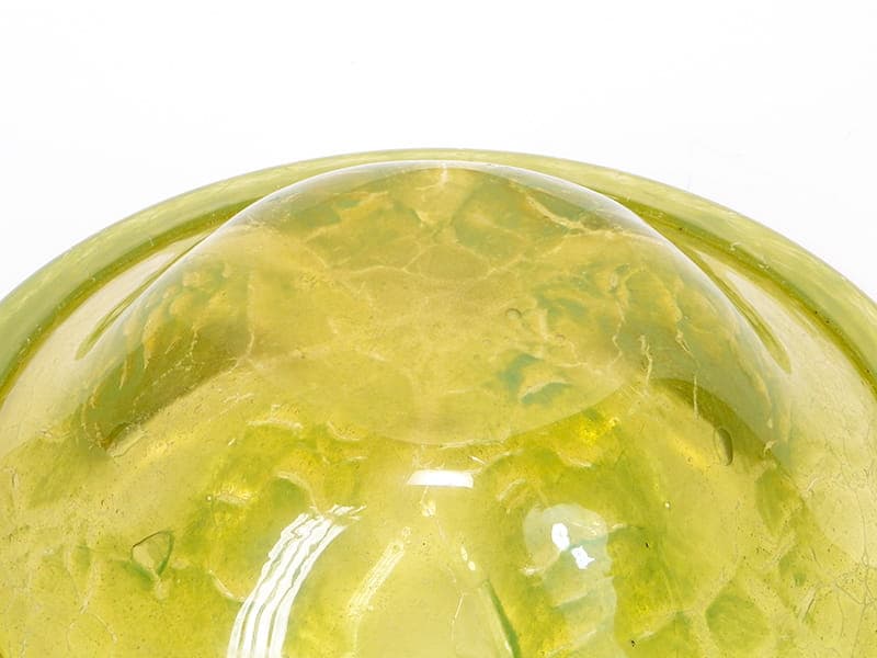 Bowl Ikora, green yellow glass, by K. Wiedmann, WMF, Germany, 1930s. - 358357