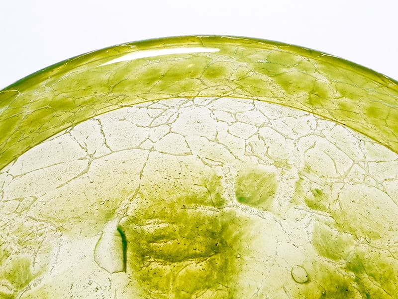 Bowl Ikora, green yellow glass, by K. Wiedmann, WMF, Germany, 1930s. - 358364