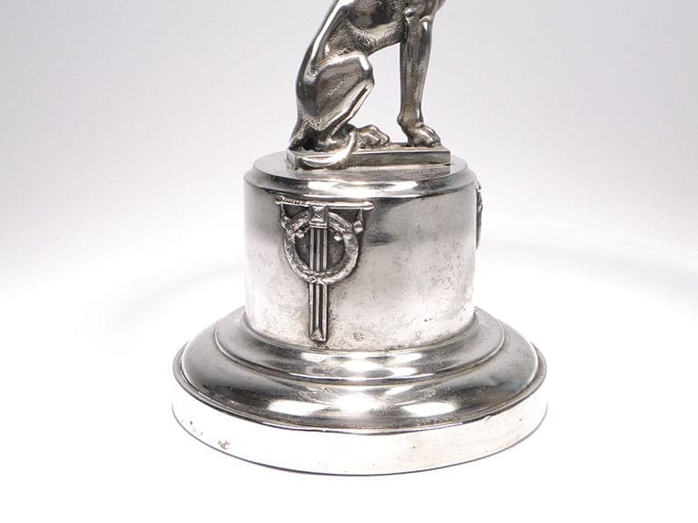 Centerpiece Sphinx, silver-plated brass, transparent crystal, Fraget, Poland, 1920s. - 358408