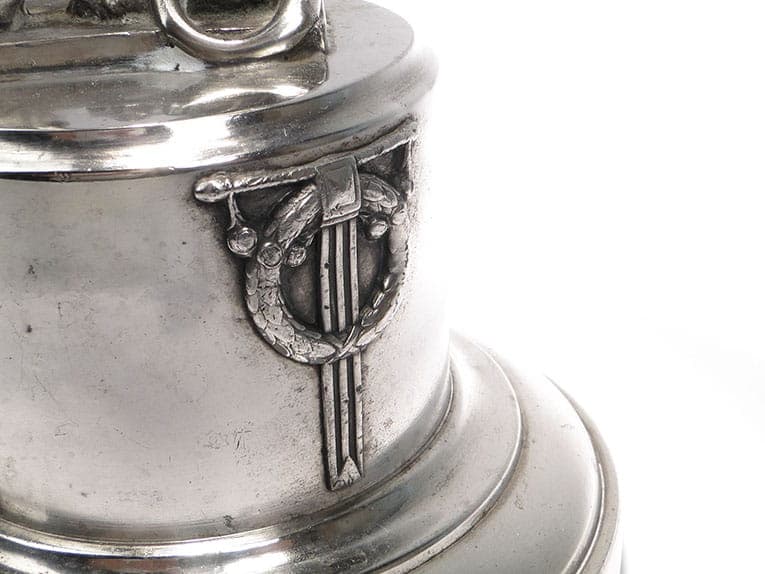 Centerpiece Sphinx, silver-plated brass, transparent crystal, Fraget, Poland, 1920s. - 358413
