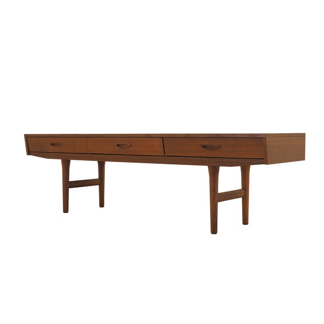 Sideboard, teak brązowy pomarańczowy, Dania, lata 70. - WYMIARY