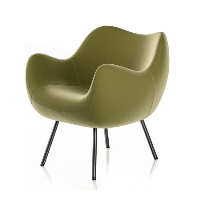 Armchair RM58 Soft Velvet (Henry Fr Moss 208), black legs - DIMENSION