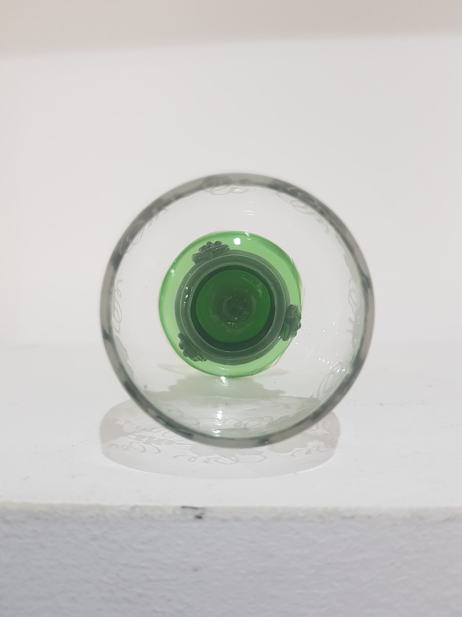 Goblet Remer, clear glass, emerald green glass, Theresienthal, Germany, early 20th c. - 358481