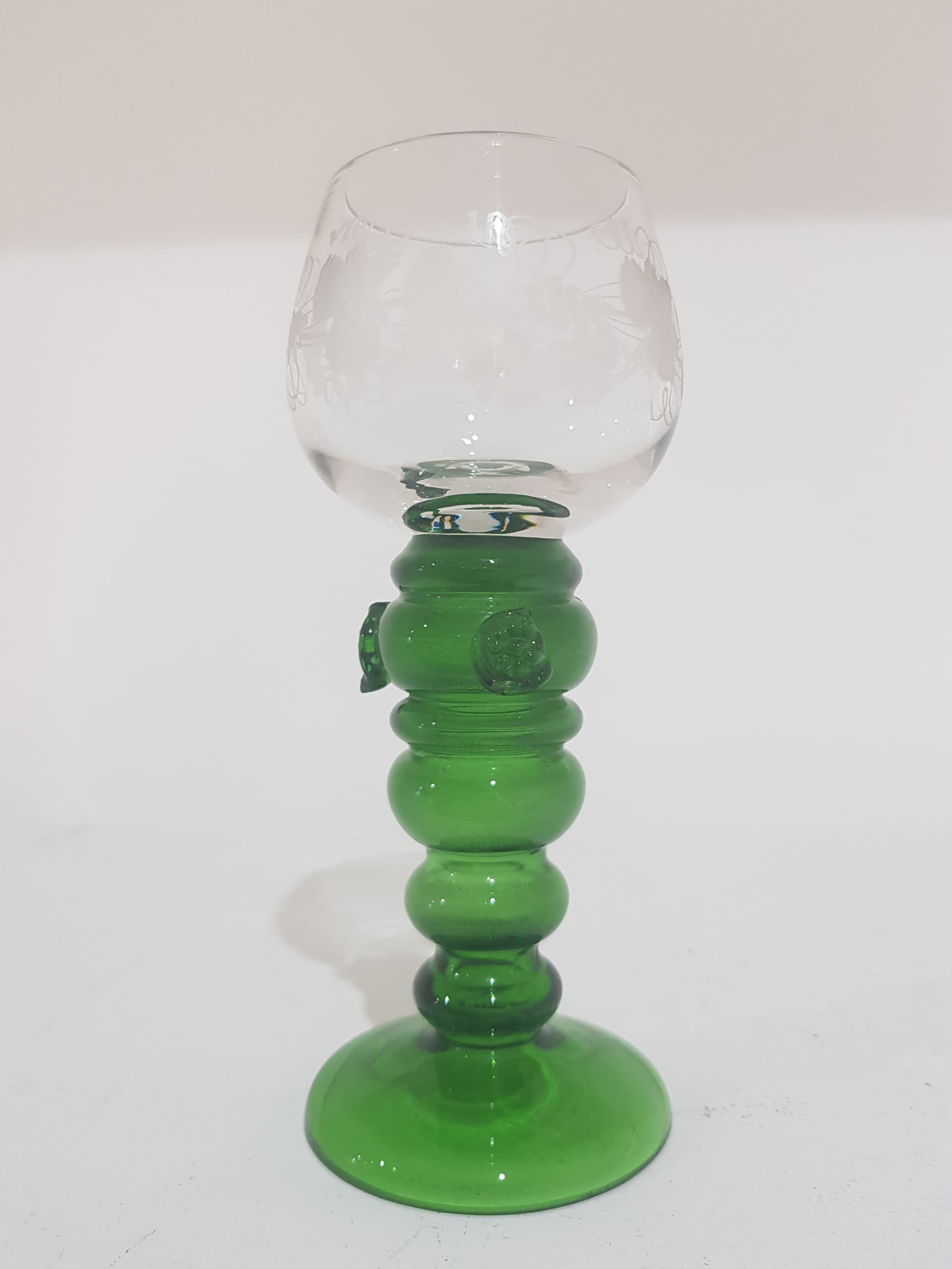 Goblet Remer, clear glass, emerald green glass, Theresienthal, Germany, early 20th c. - 358479