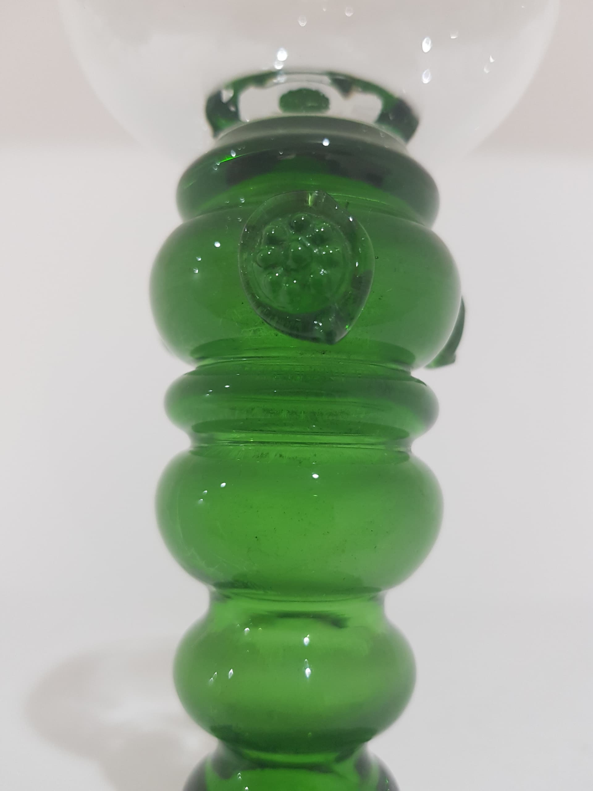 Goblet Remer, clear glass, emerald green glass, Theresienthal, Germany, early 20th c. - 358483
