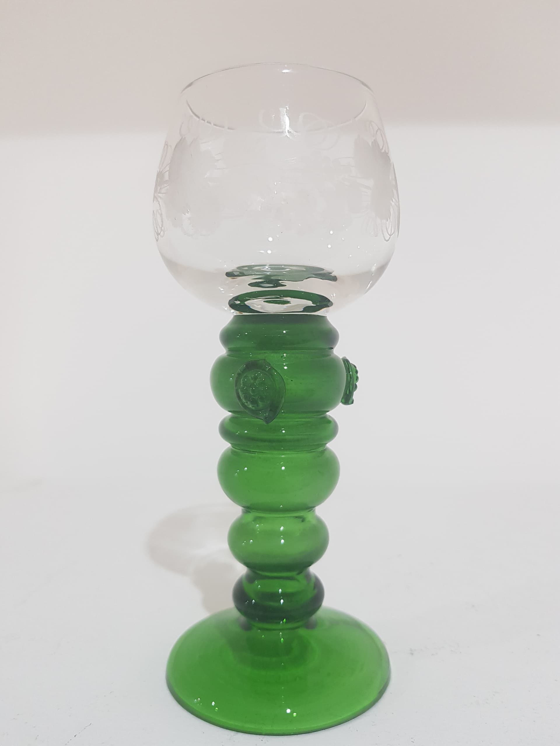 Goblet Remer, clear glass, emerald green glass, Theresienthal, Germany, early 20th c. - 358478