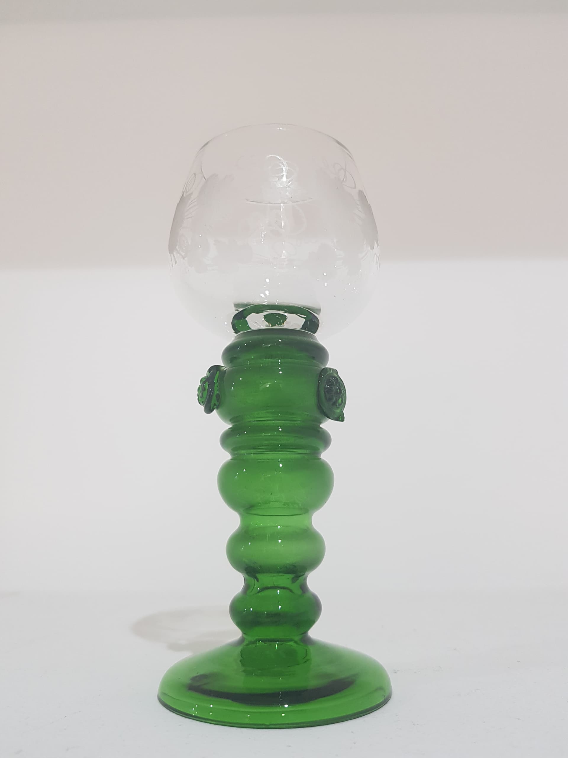 Goblet Remer, clear glass, emerald green glass, Theresienthal, Germany, early 20th c. - 358477