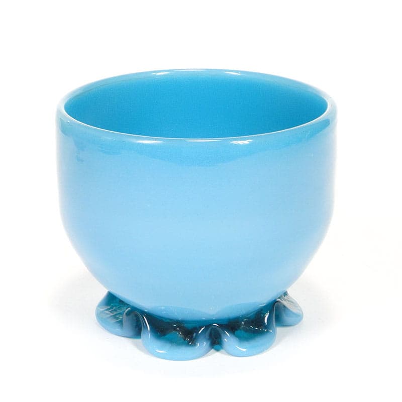 Bowl, turquoise glass, by J. Słuczan-Orkusz, Poland, 1970s. - 358555