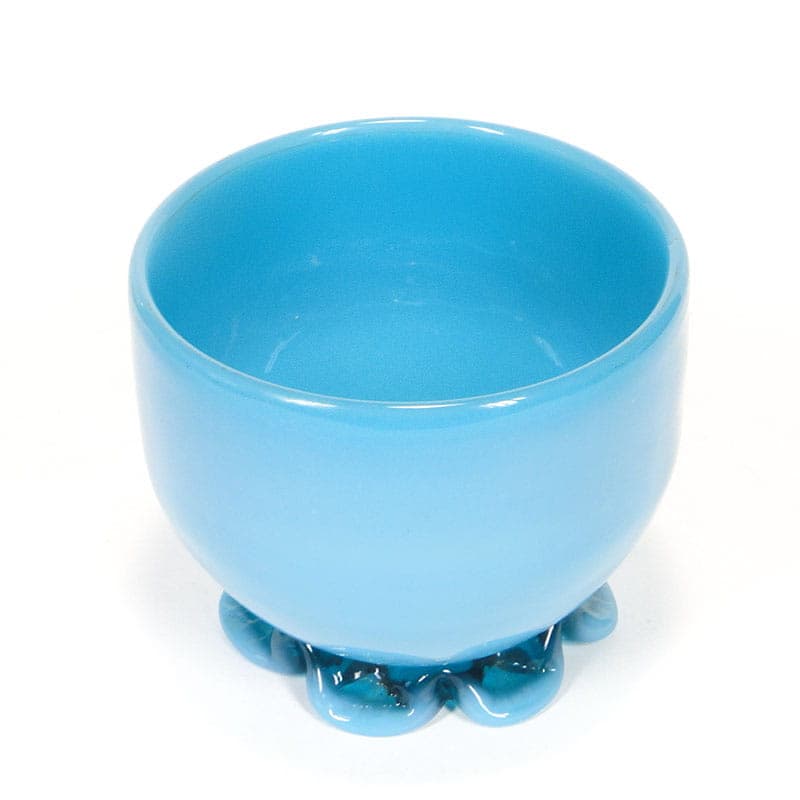 Bowl, turquoise glass, by J. Słuczan-Orkusz, Poland, 1970s. - 358556
