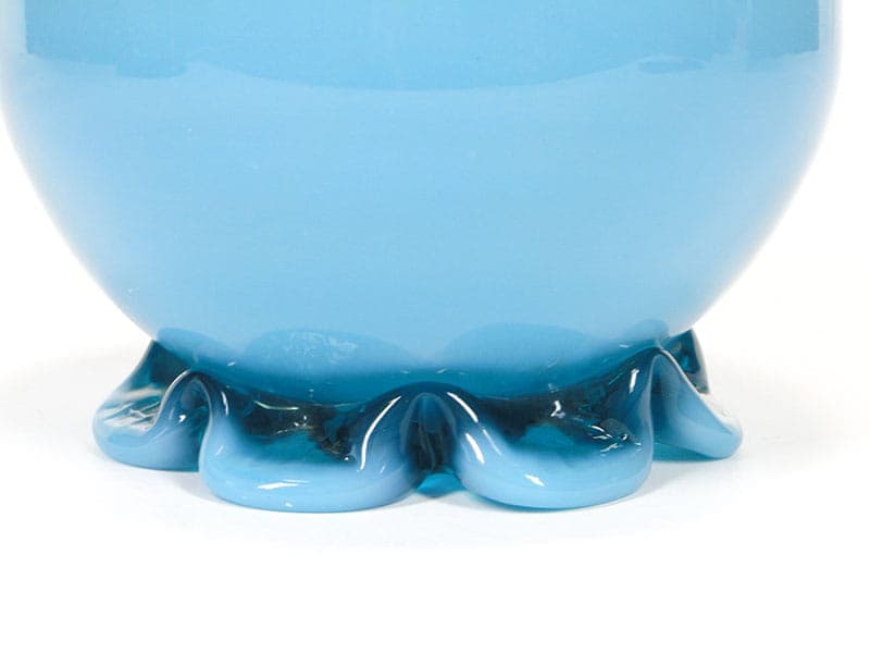 Bowl, turquoise glass, by J. Słuczan-Orkusz, Poland, 1970s. - 358553