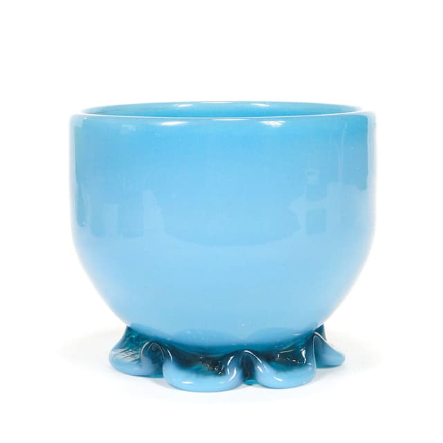 Bowl, turquoise glass, by J. Słuczan-Orkusz, Poland, 1970s. - DIMENSION