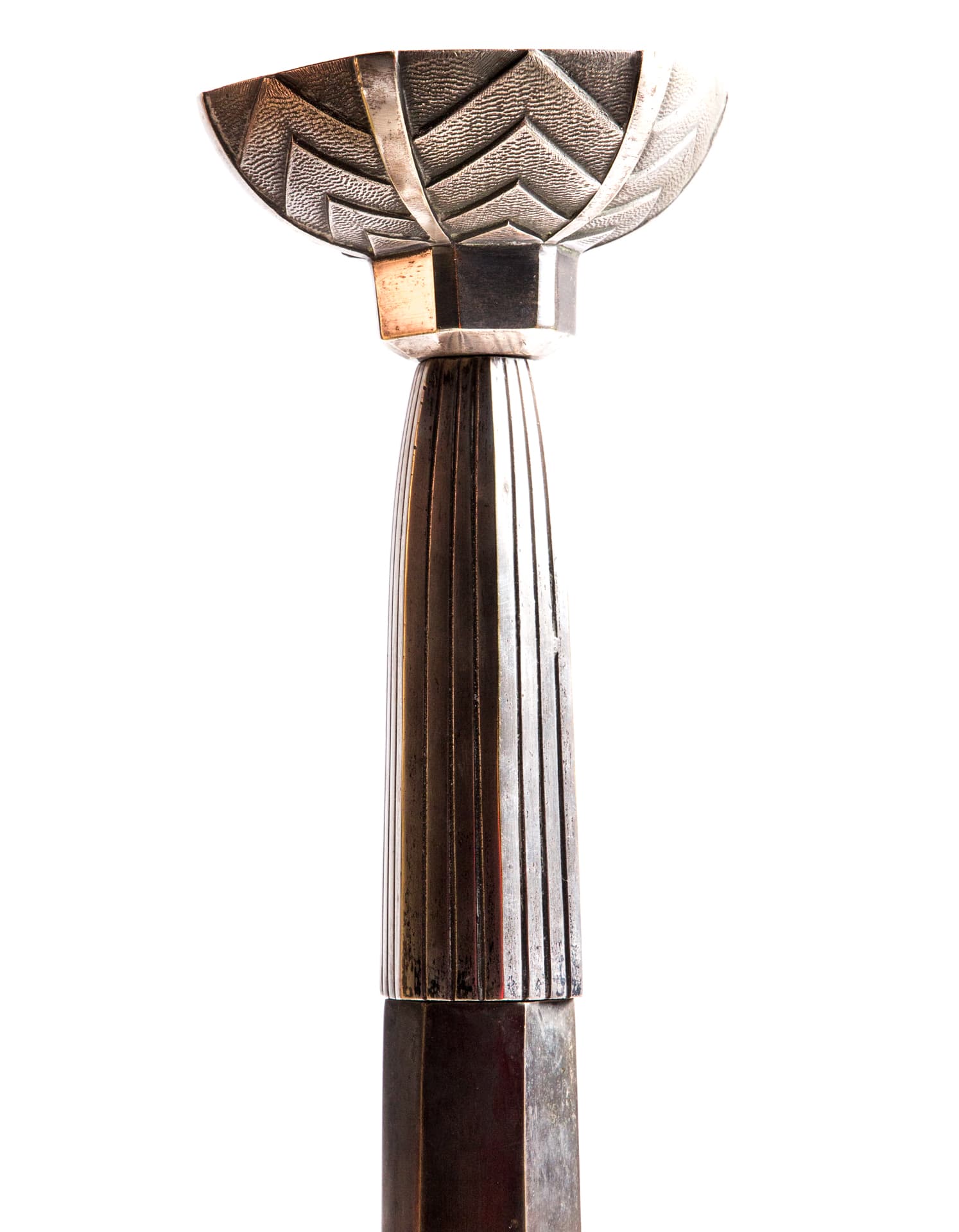 Chandelier Art Deco, silver bronze, glass, France, 1930s - 358582