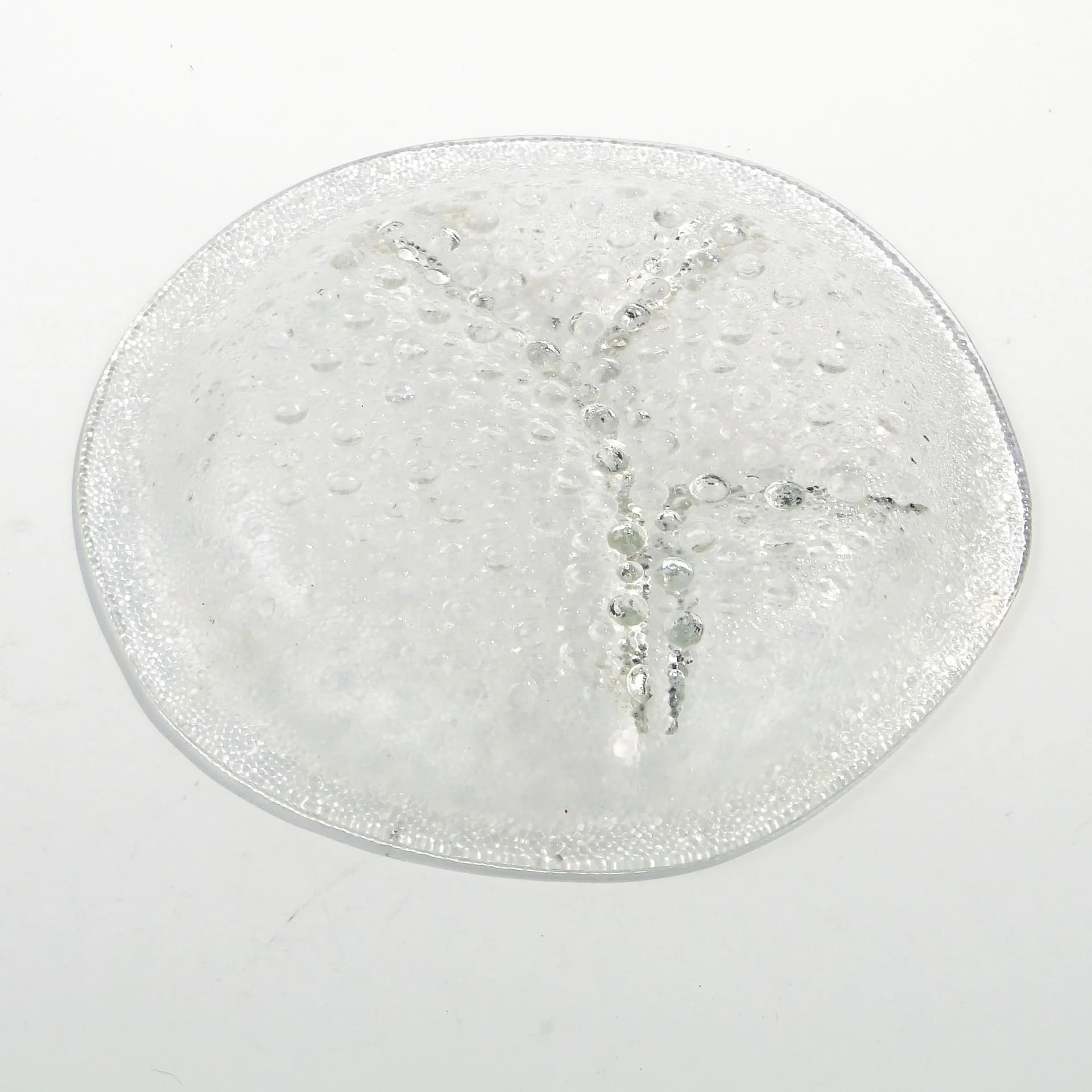 Patera Asteroid, szkło transparent, proj. J.S. Drost, Ząbkowice, Polska, lata 60. - 358595