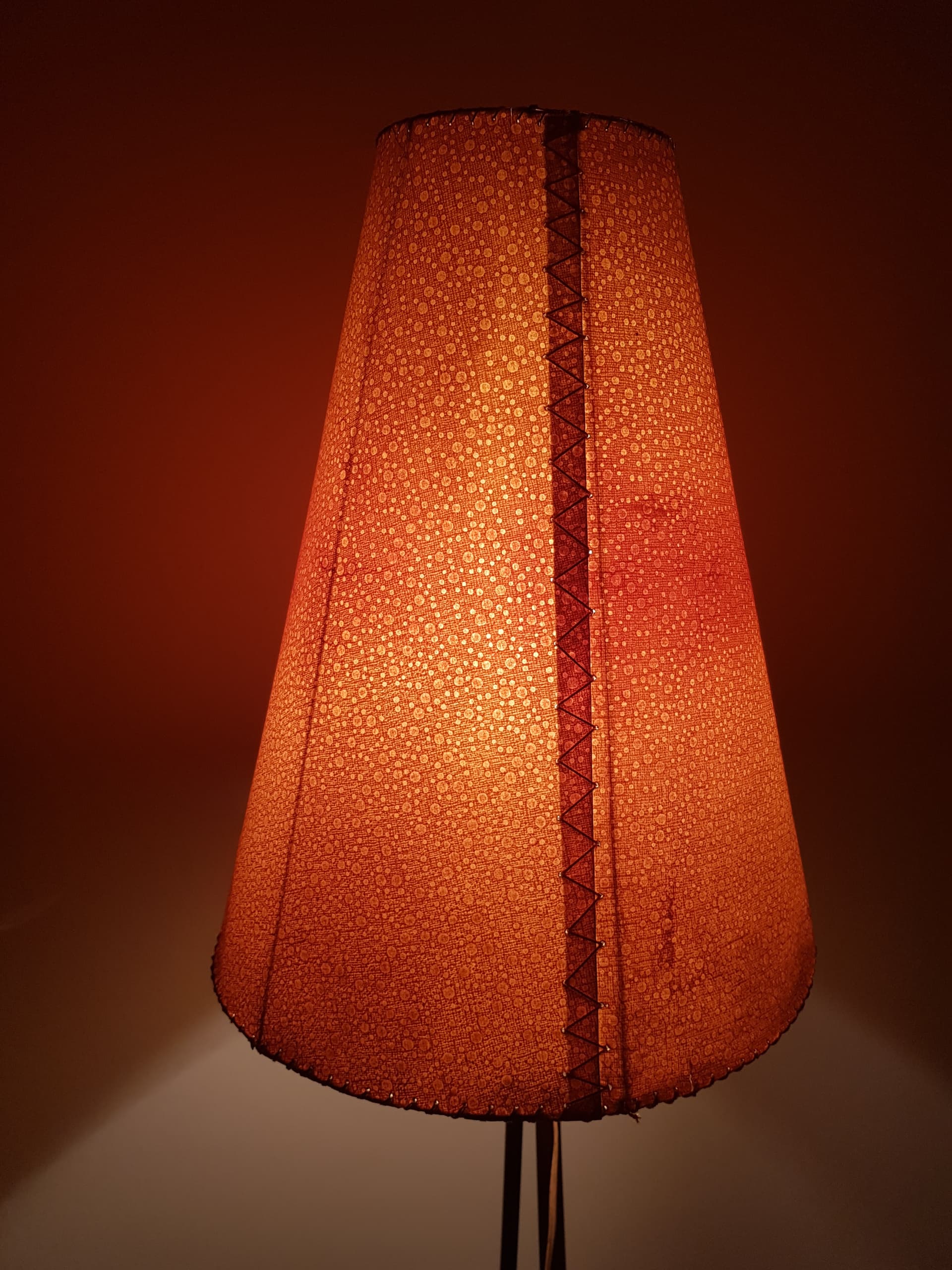 Floor lamp, black metal, beige fabric, Austria, 1940s. - 358663