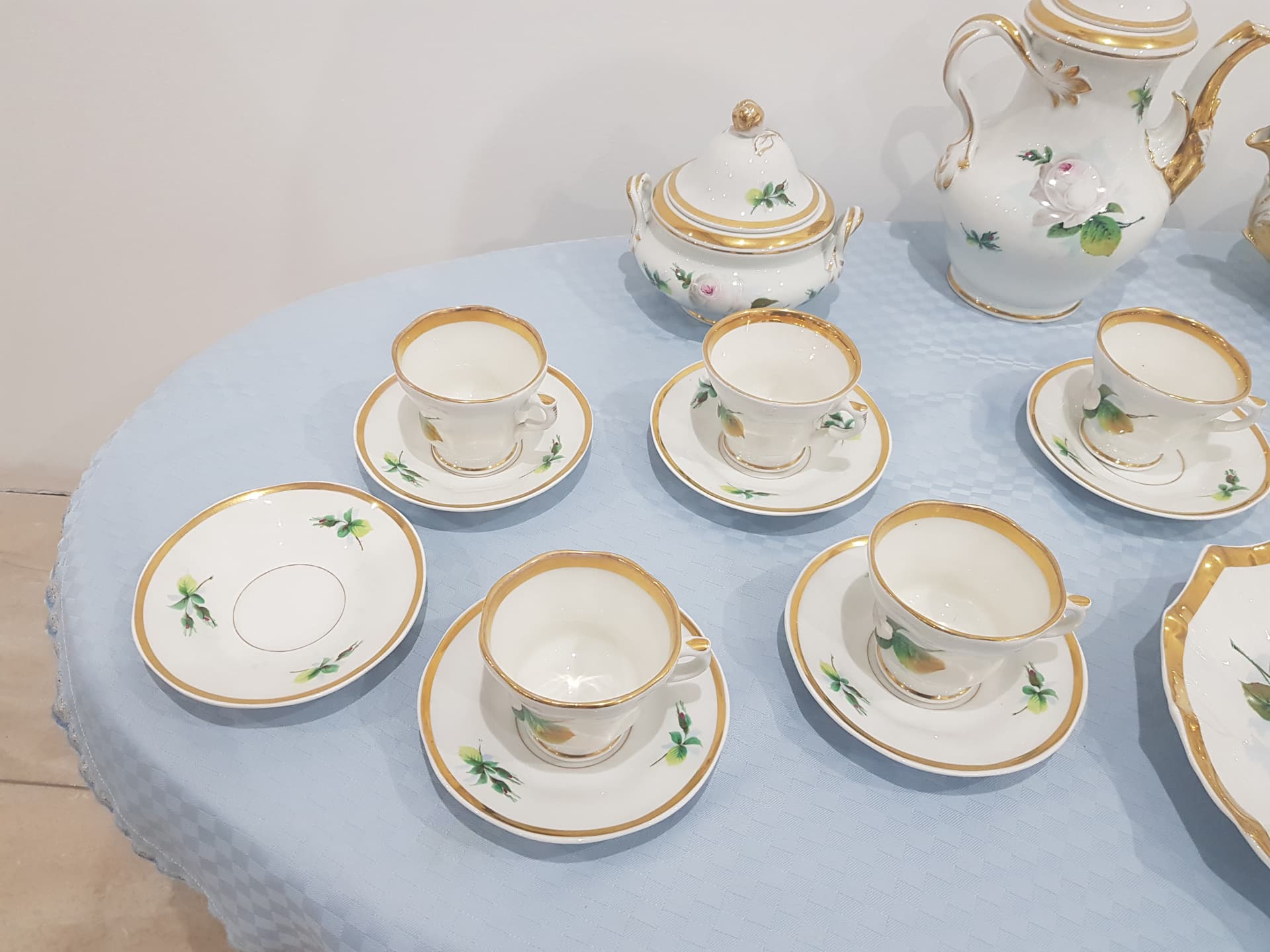 Twenty-eight piece coffee set, white gilded porcelain, KPM, Germany, 19th century - 358714