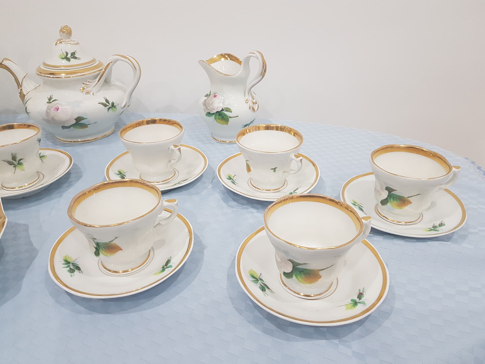 Twenty-eight piece coffee set, white gilded porcelain, KPM, Germany, 19th century - 358712