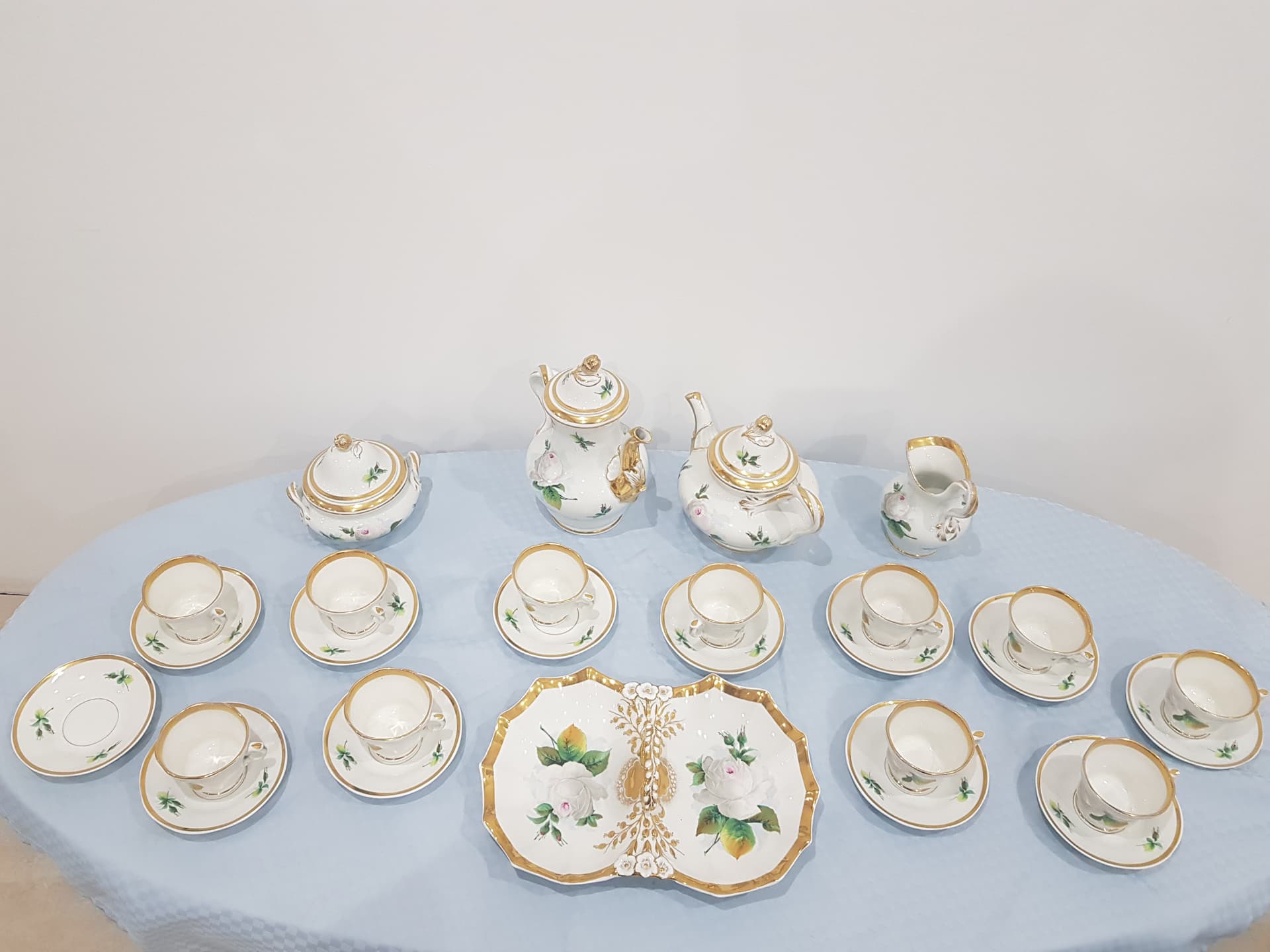 Twenty-eight piece coffee set, white gilded porcelain, KPM, Germany, 19th century - 358719