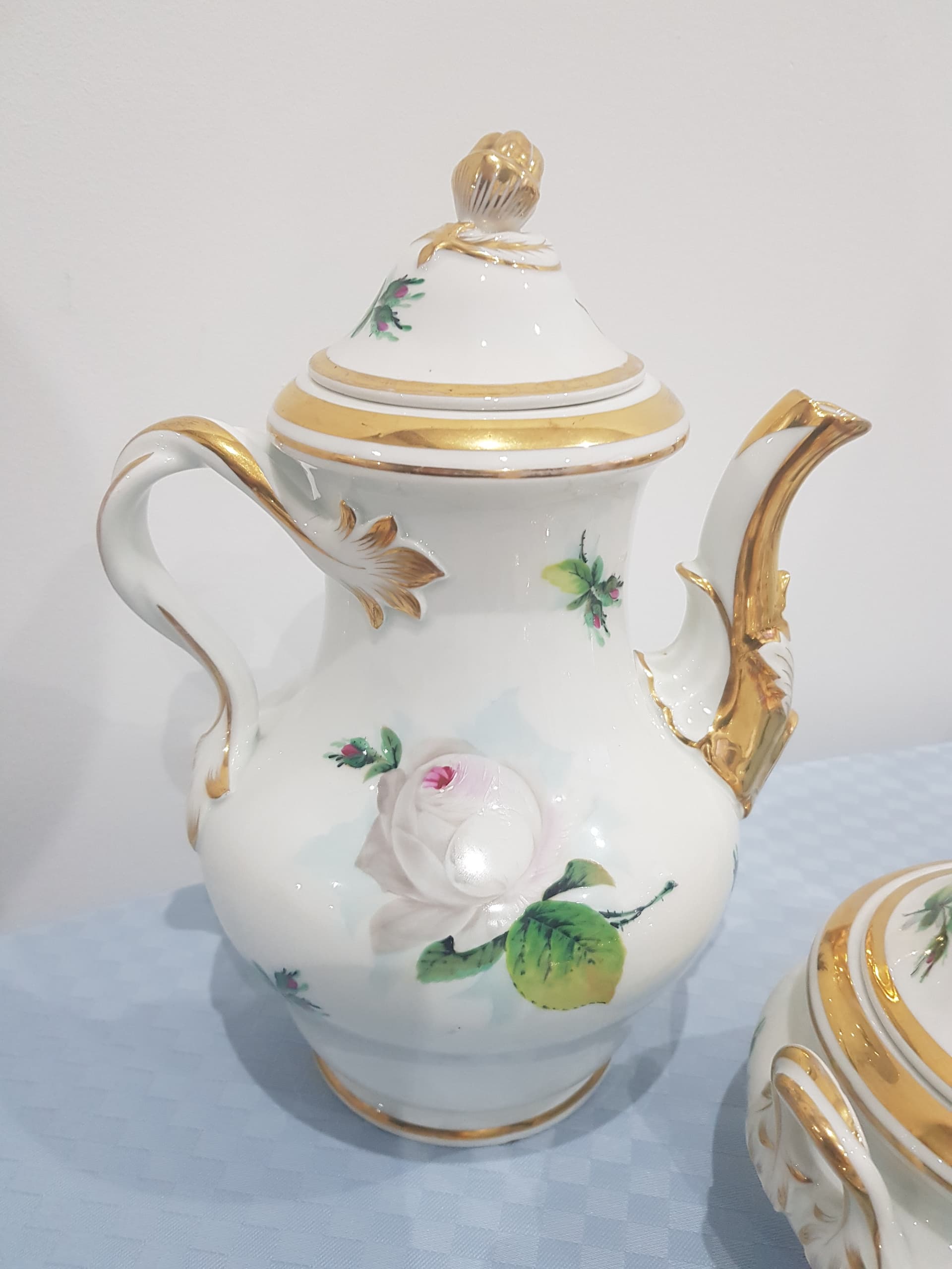Twenty-eight piece coffee set, white gilded porcelain, KPM, Germany, 19th century - 358710