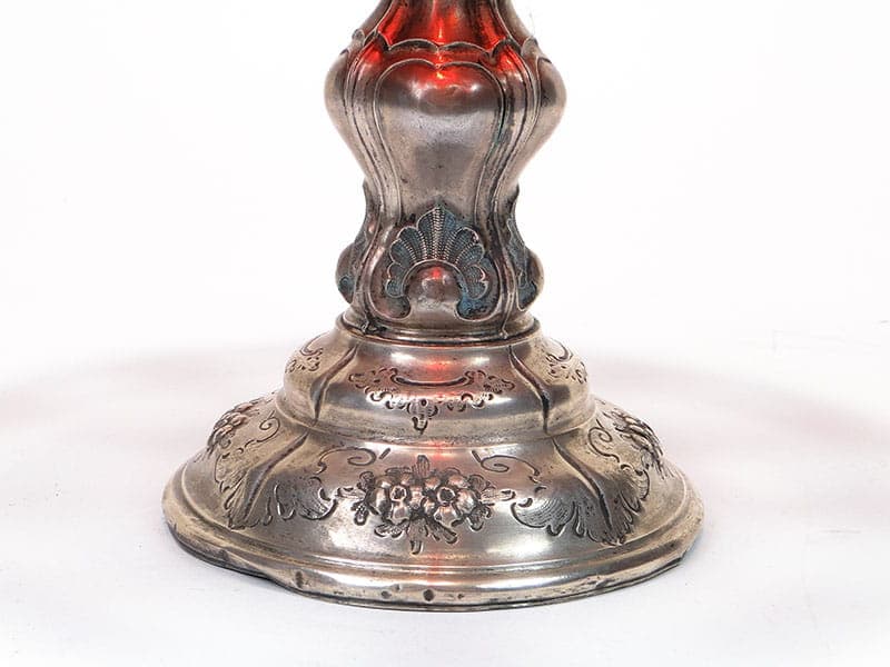 Centerpiece Biedermeier, ruby gold glass, silver, Austria, 19th c. - 358751