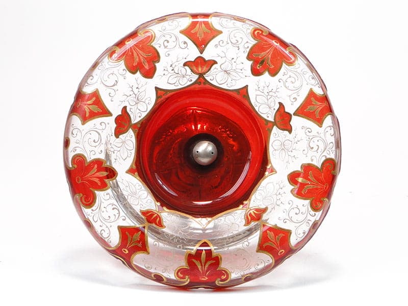 Centerpiece Biedermeier, ruby gold glass, silver, Austria, 19th c. - 358753