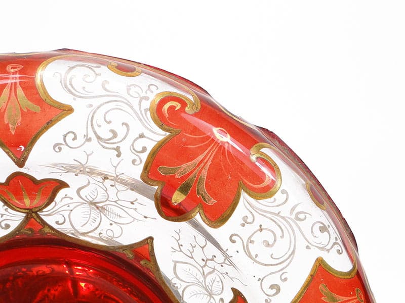 Centerpiece Biedermeier, ruby gold glass, silver, Austria, 19th c. - 358747