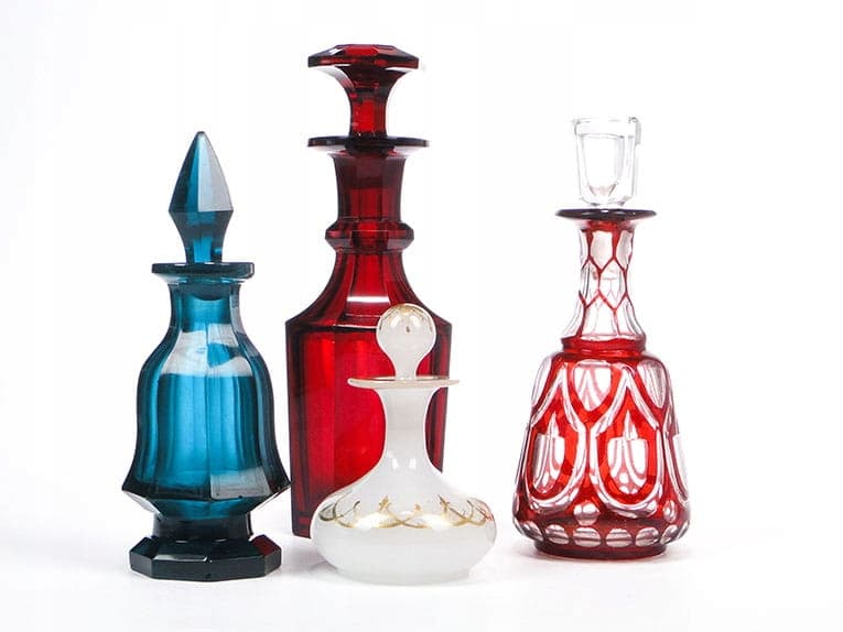 Decanter Biedermeier, ruby, glass, 19th c. - 358869