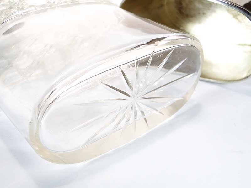 Hip Flask, transparent crystal, silver, Germany, 19th c. - 358918