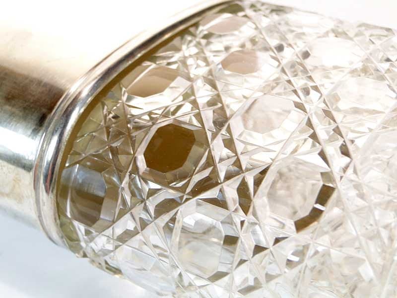 Hip Flask, transparent crystal, silver, Germany, 19th c. - 358928