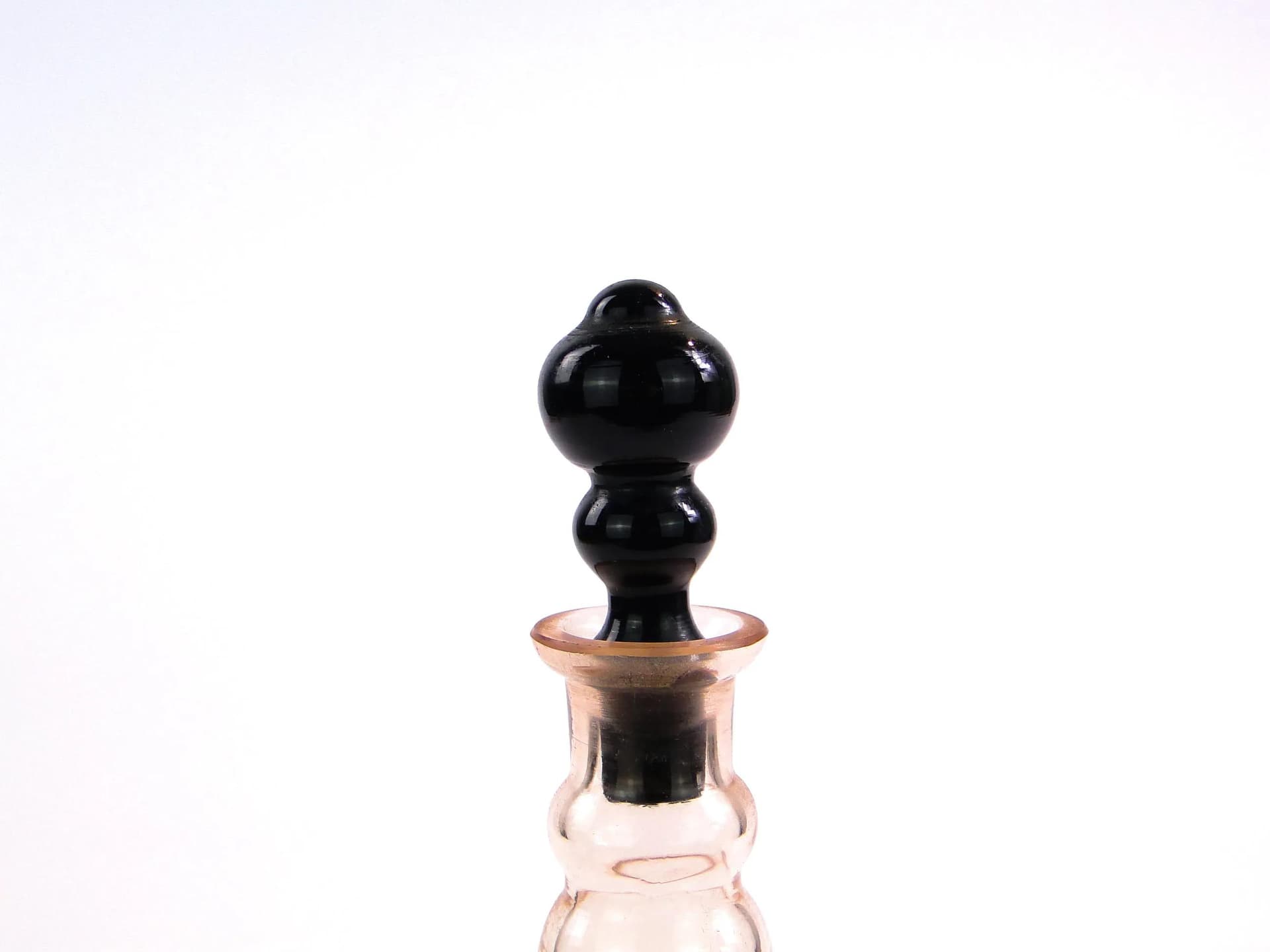 Karafka Art Deco, szkło rozalinowe czarne hialitowe, Zawiercie, Polska, lata 30. - 26522
