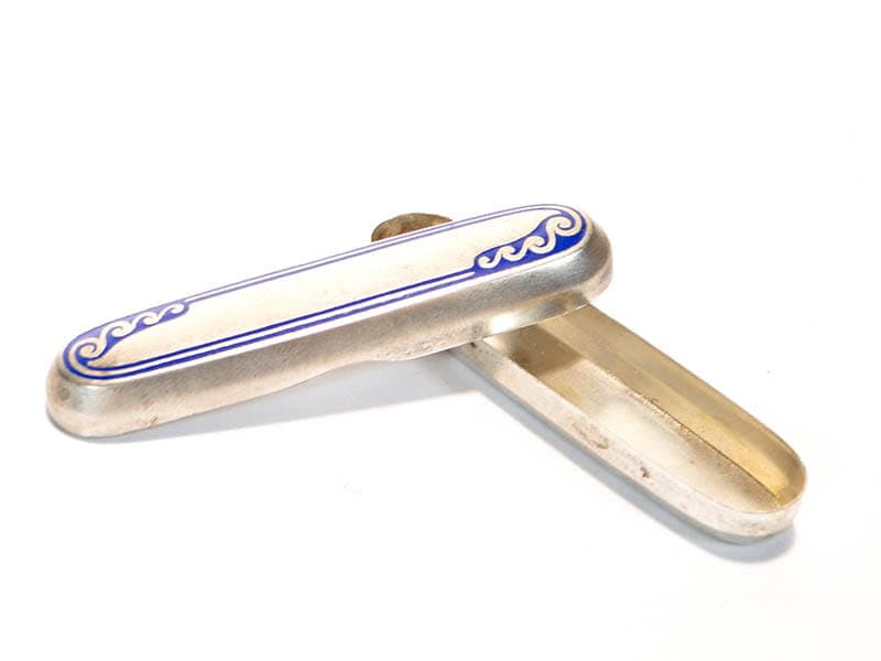 Etui dekoracyjne, srebro, emalia kobaltowa, Austria, początek XX w. - 358979