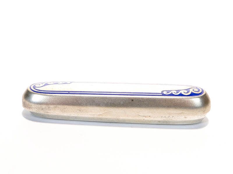 Etui dekoracyjne, srebro, emalia kobaltowa, Austria, początek XX w. - 358975