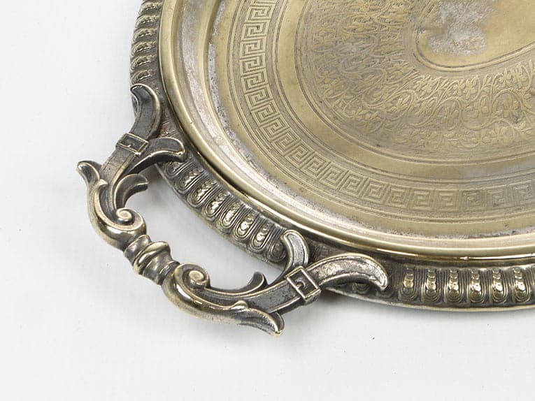 Oval tray, silver-plated brass, Bracia Buch, Poland, 1880s - 359005
