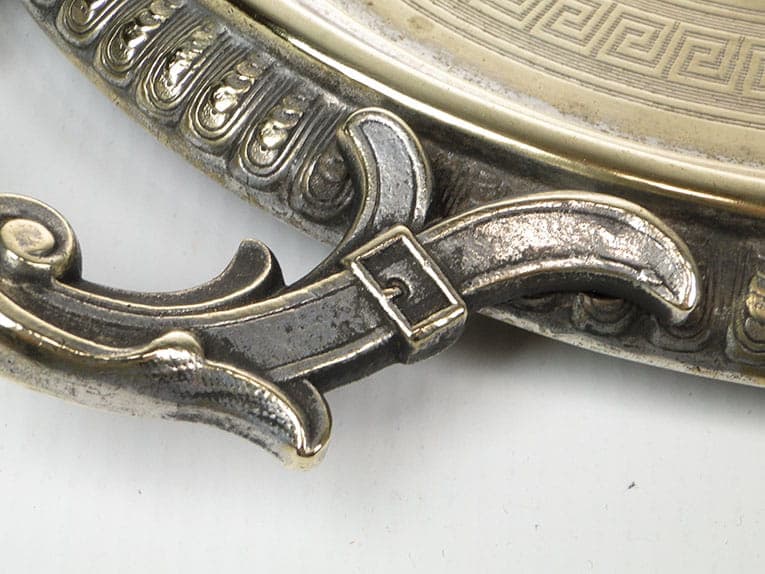 Oval tray, silver-plated brass, Bracia Buch, Poland, 1880s - 359006