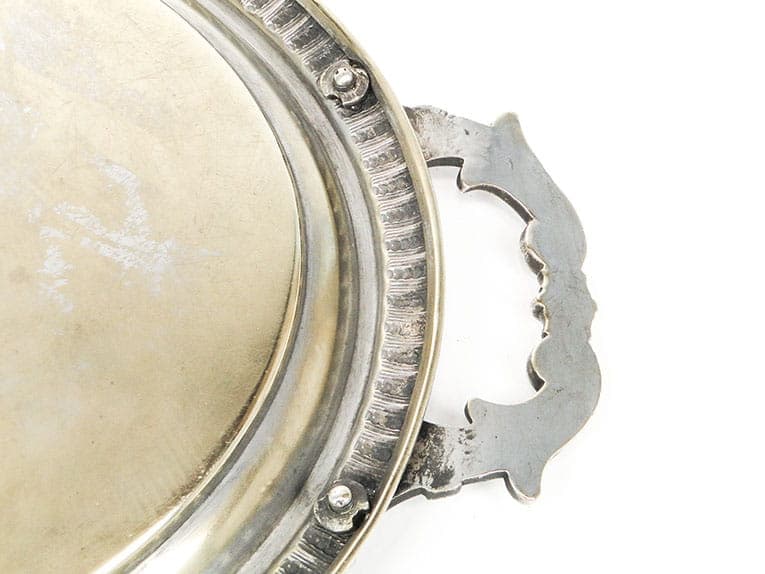 Oval tray, silver-plated brass, Bracia Buch, Poland, 1880s - 359008