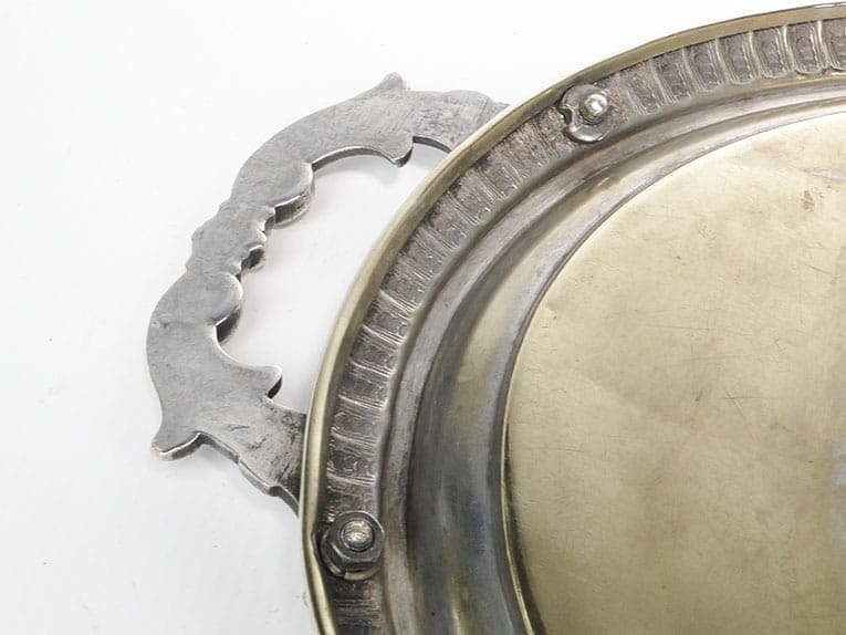 Oval tray, silver-plated brass, Bracia Buch, Poland, 1880s - 359015